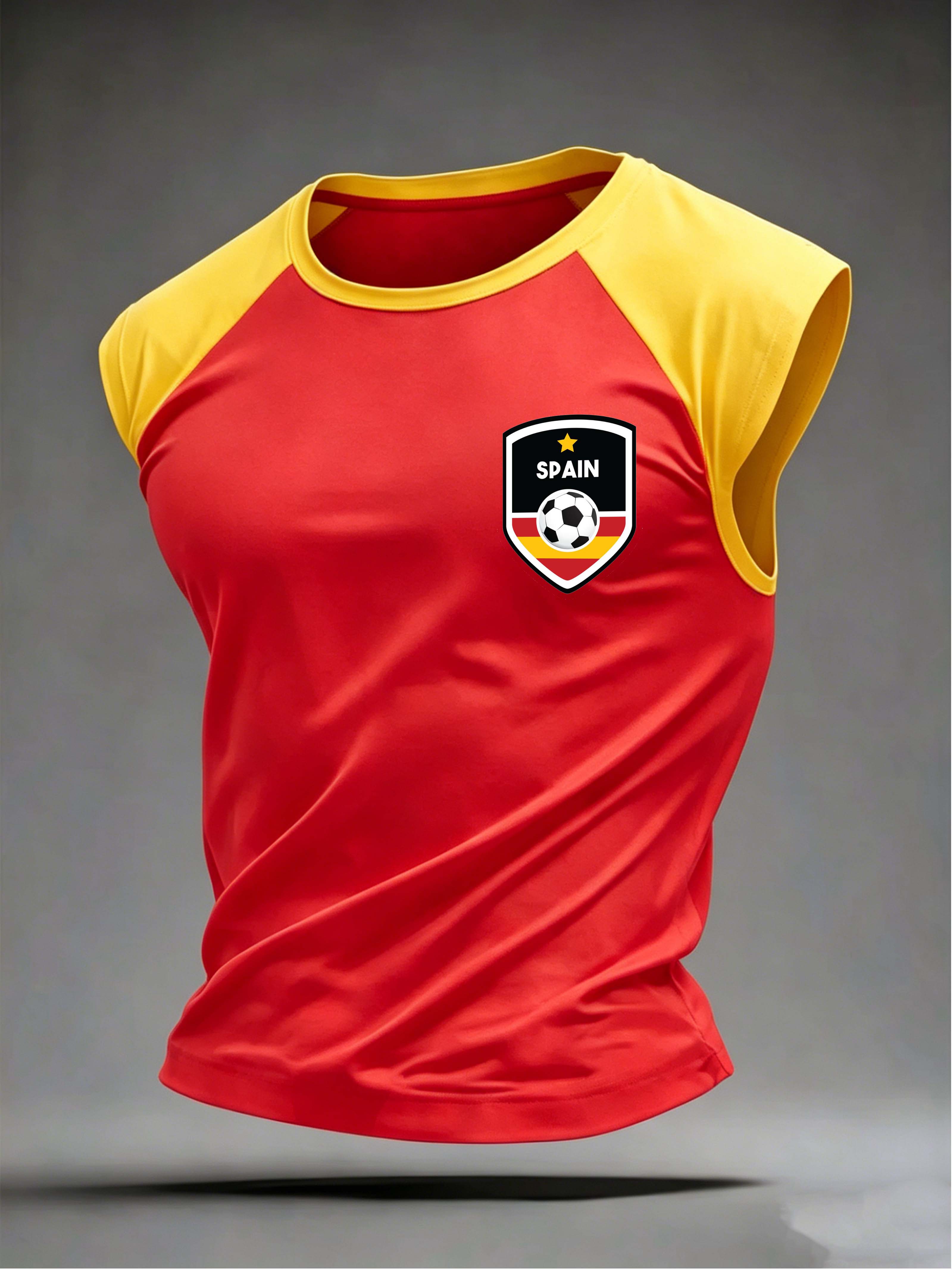 Spain Shield Soccer Emblem Sleeveless Tank Top