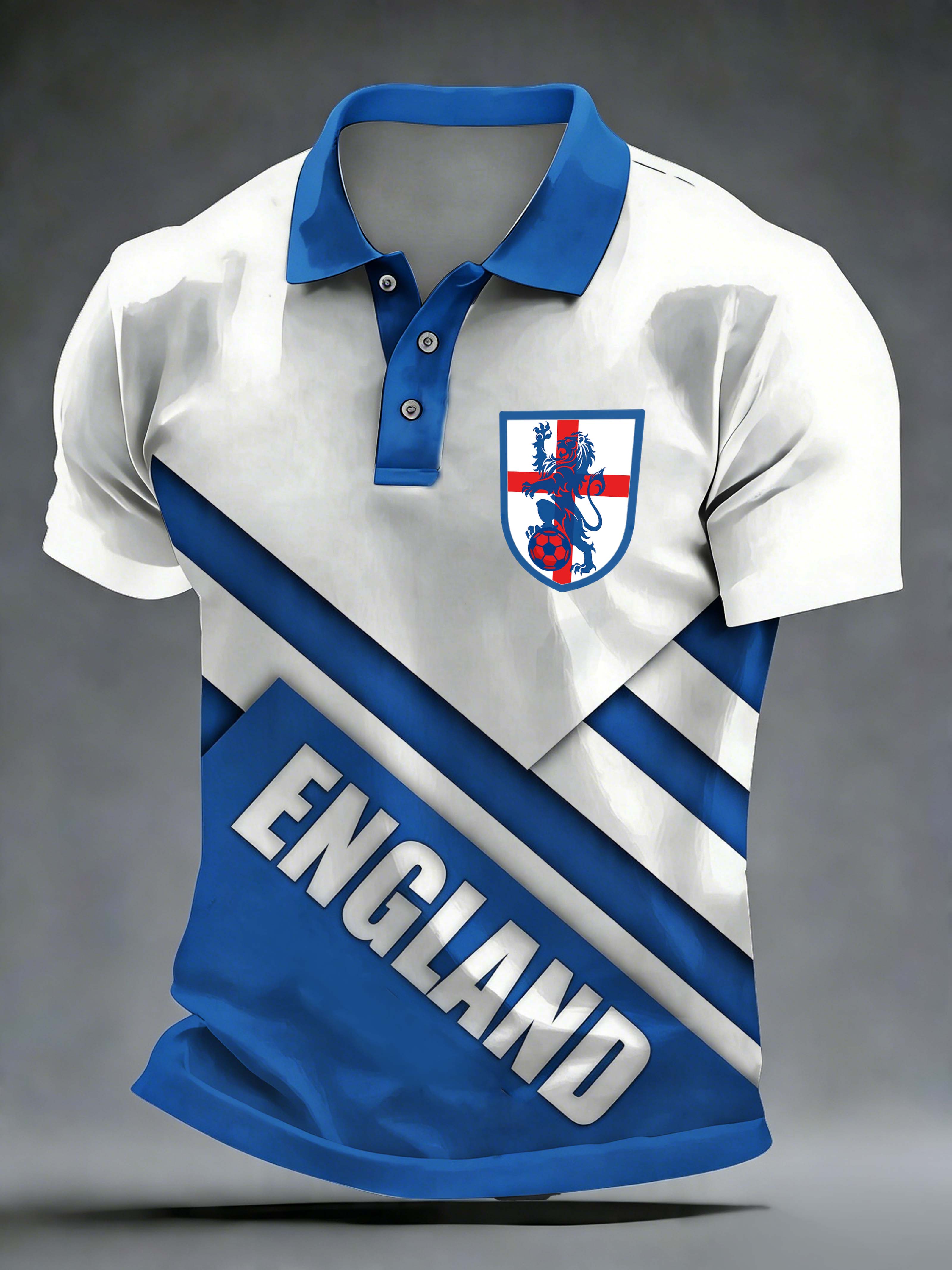 England Lion Shield Badge Letter Polo Shirt