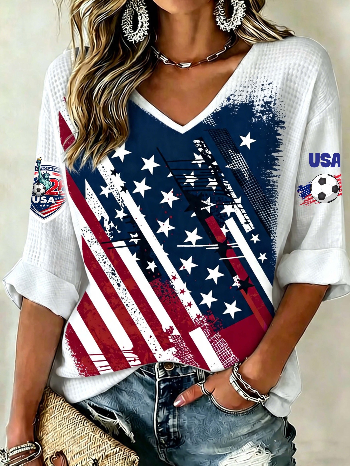 USA Distressed Flag 2026 Element Top