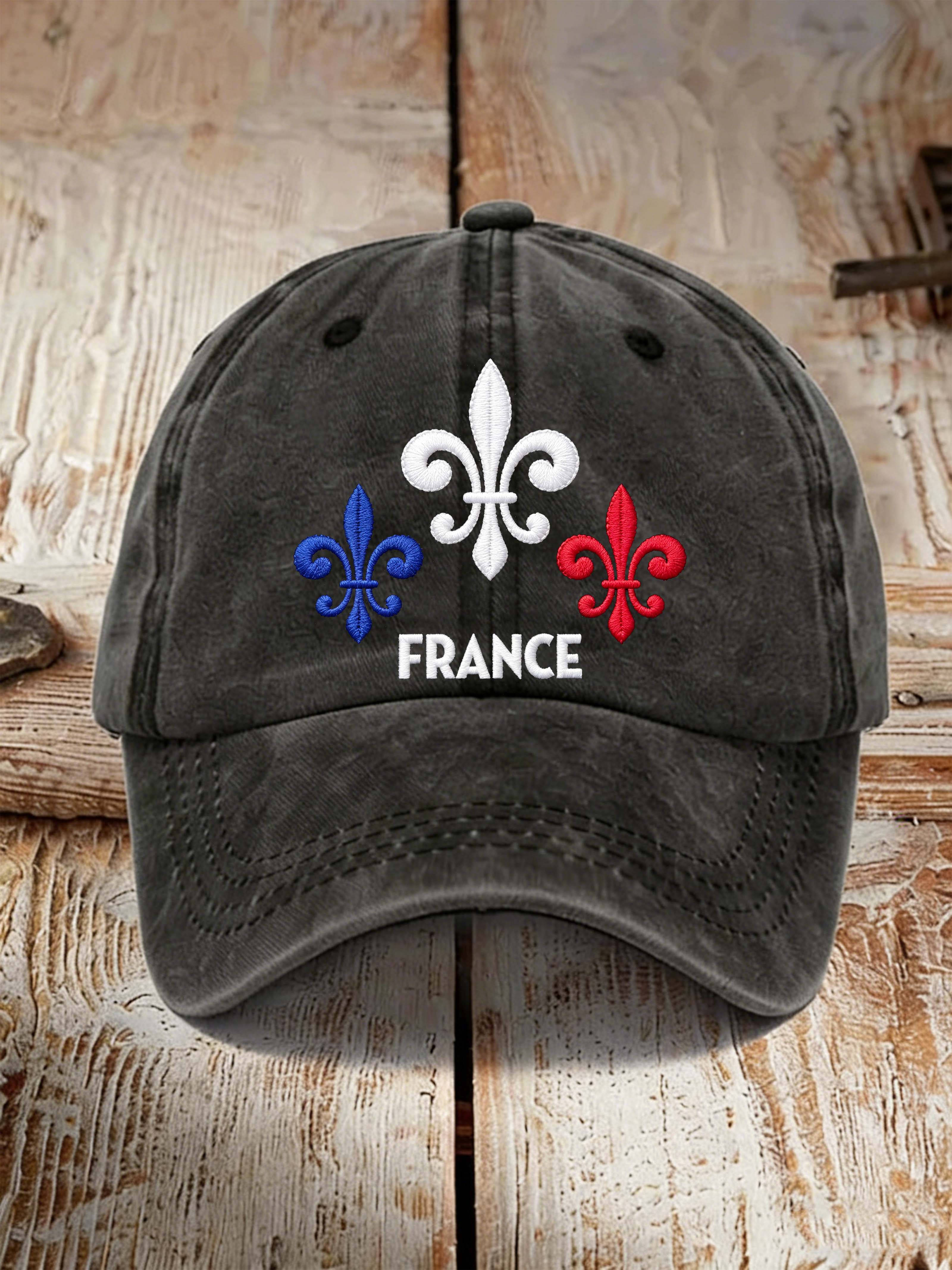 France Fleur-de-lis Vintage Washed Cotton Dad Hat