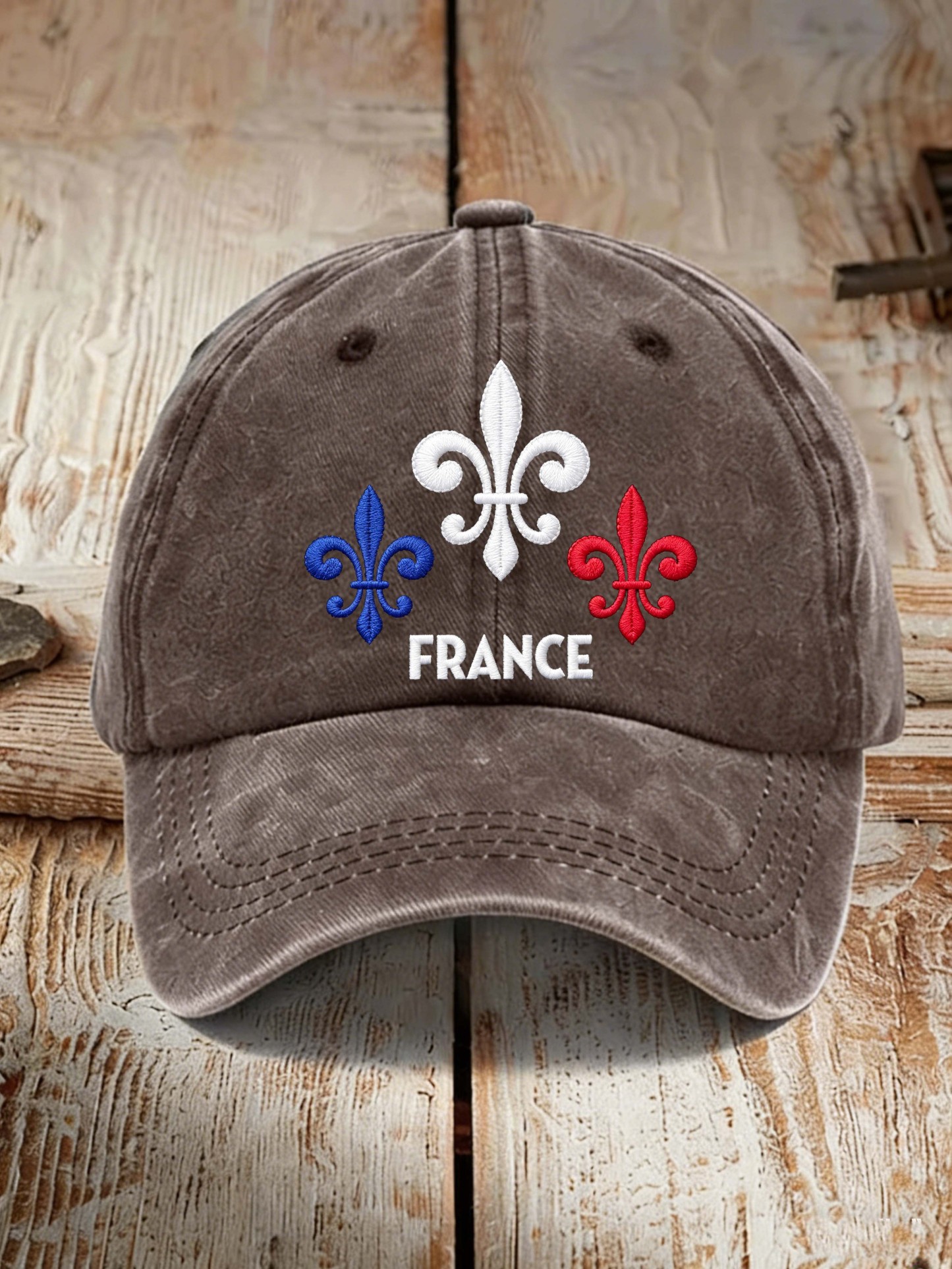 France Fleur-de-lis Vintage Washed Cotton Dad Hat