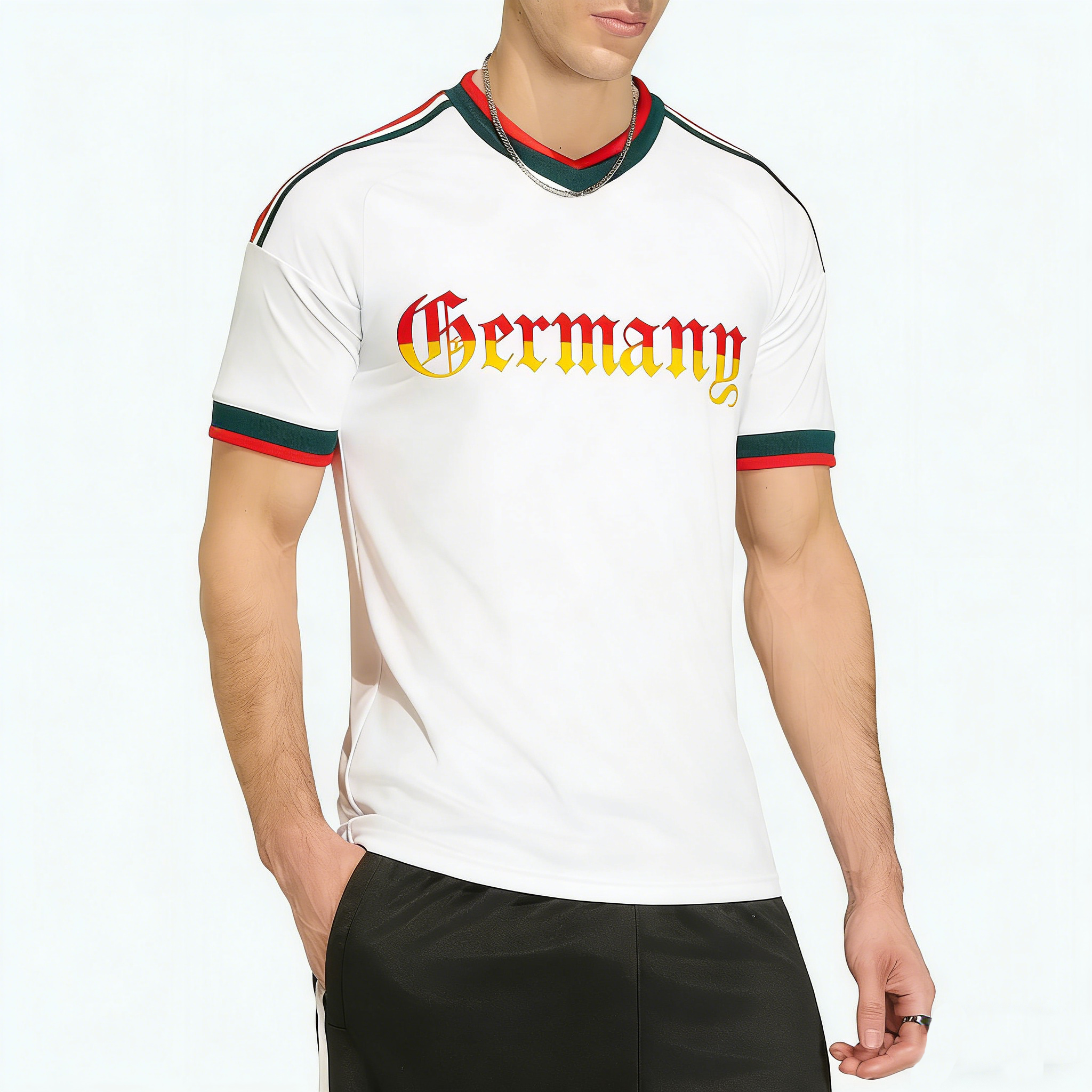 Germany Gothic Letter Print Fan Top