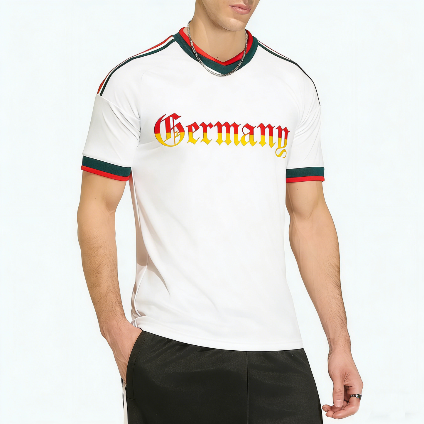 Germany Gothic Letter Print Fan Top