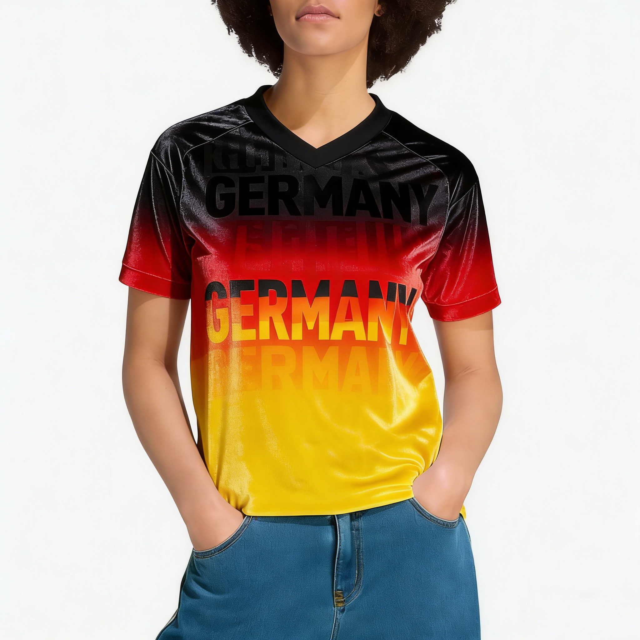 Germany Gradient Letter Overprint Themed Tee