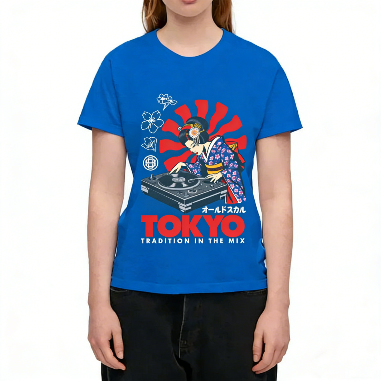 Geisha DJ Mixing TOKYO Japanese Vintage Washed T-Shirt