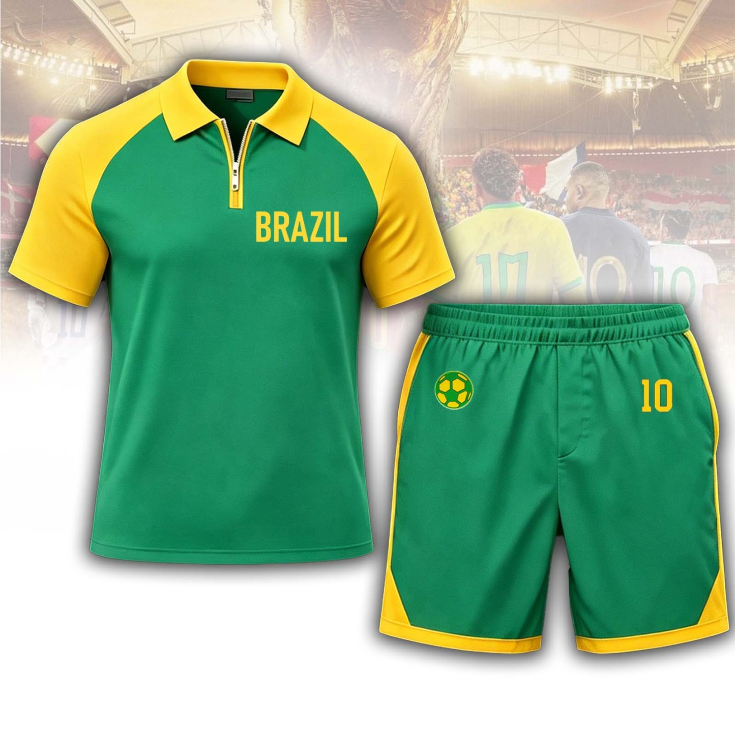 Brazil Letter No.10 Soccer Polo Set