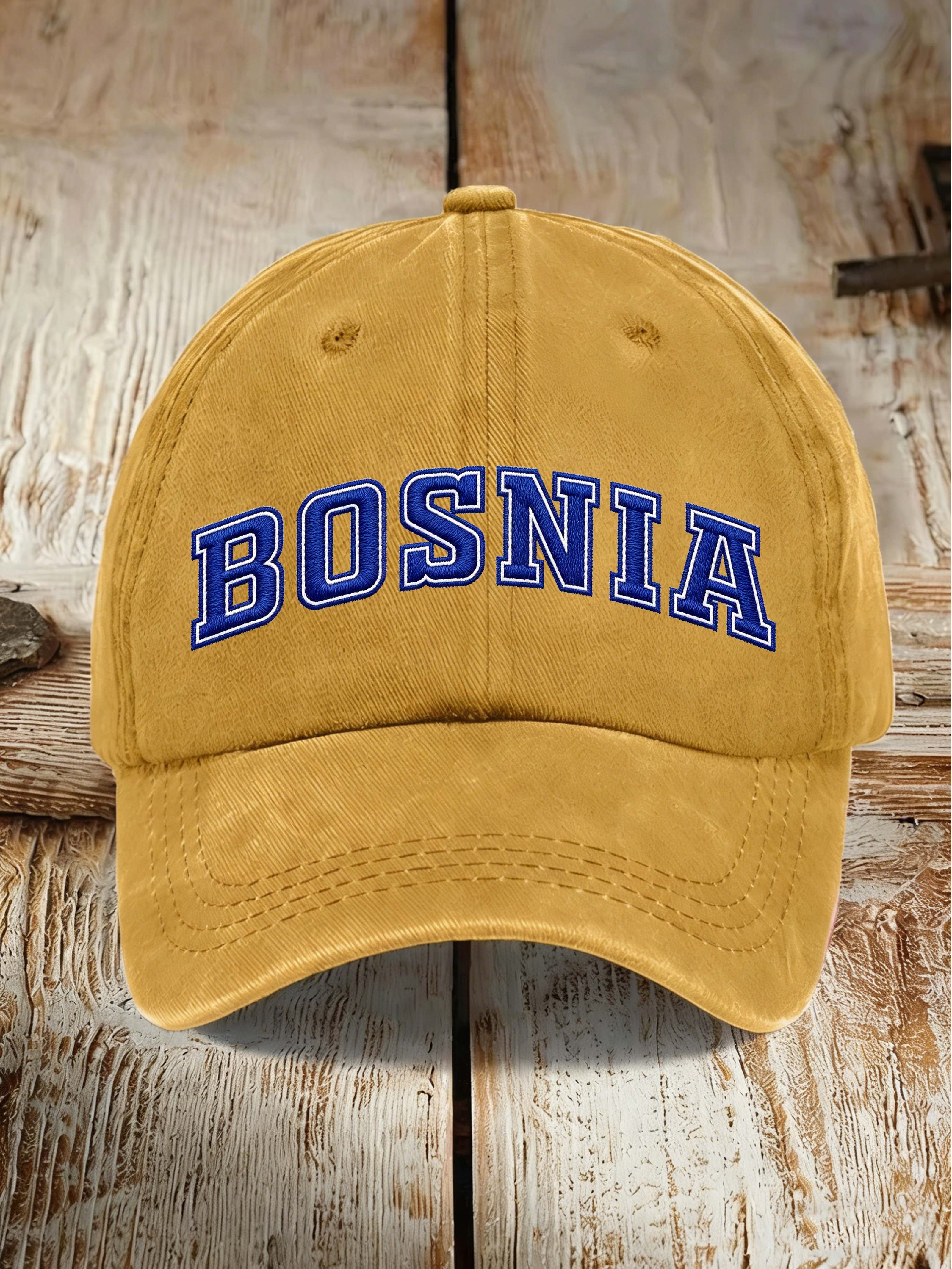 Bosnia Vintage Letter Trend Baseball Cap