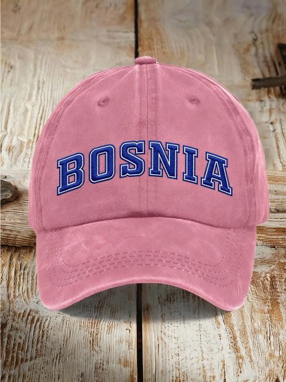Bosnia Vintage Letter Trend Baseball Cap