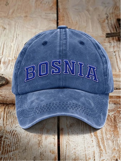 Bosnia Vintage Letter Trend Baseball Cap