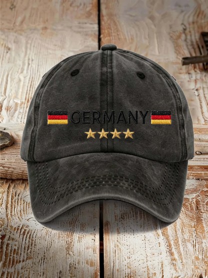 Germany 4-Star Flag Vintage Washed Casual Dad Hat