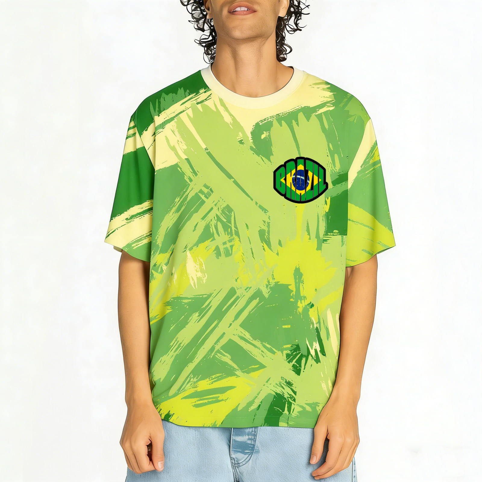 Brazil Street Graffiti Style Themed Print Tee