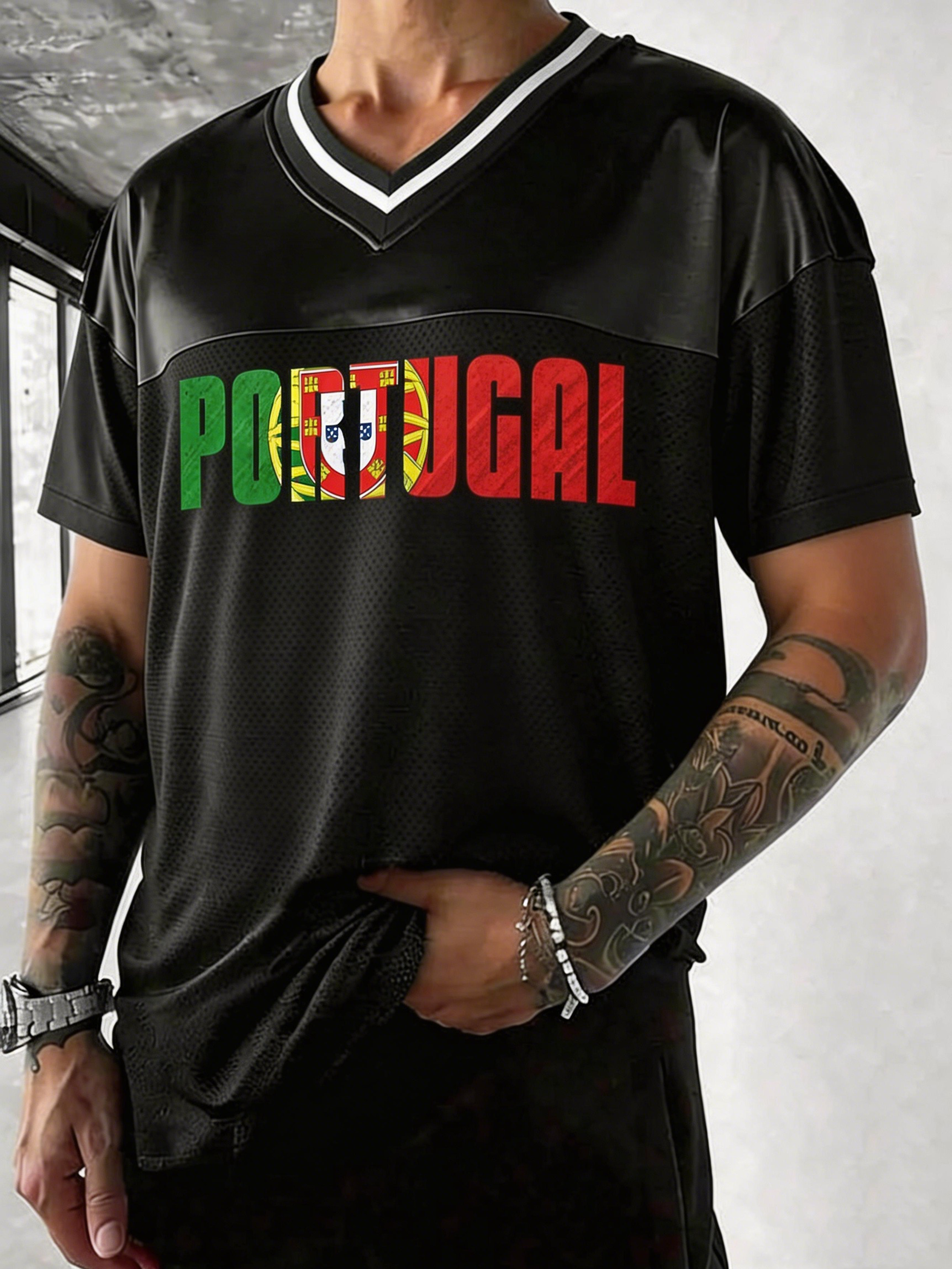 Portugal Flag Letter Themed Print Tee