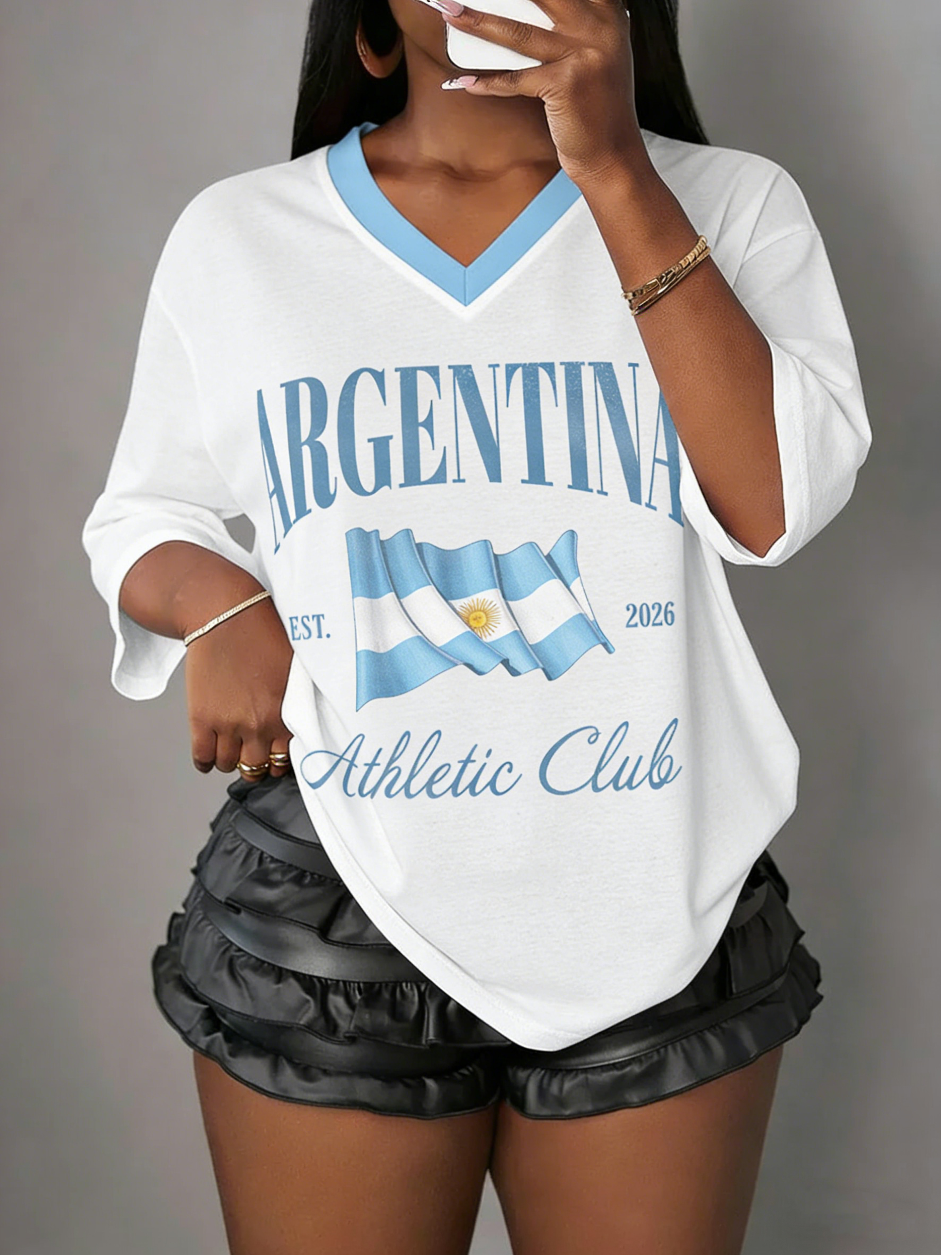 Argentina Retro Flag 2026 Themed Tee