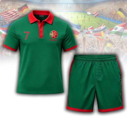 Portugal No.7 Soccer Emblem Polo Set
