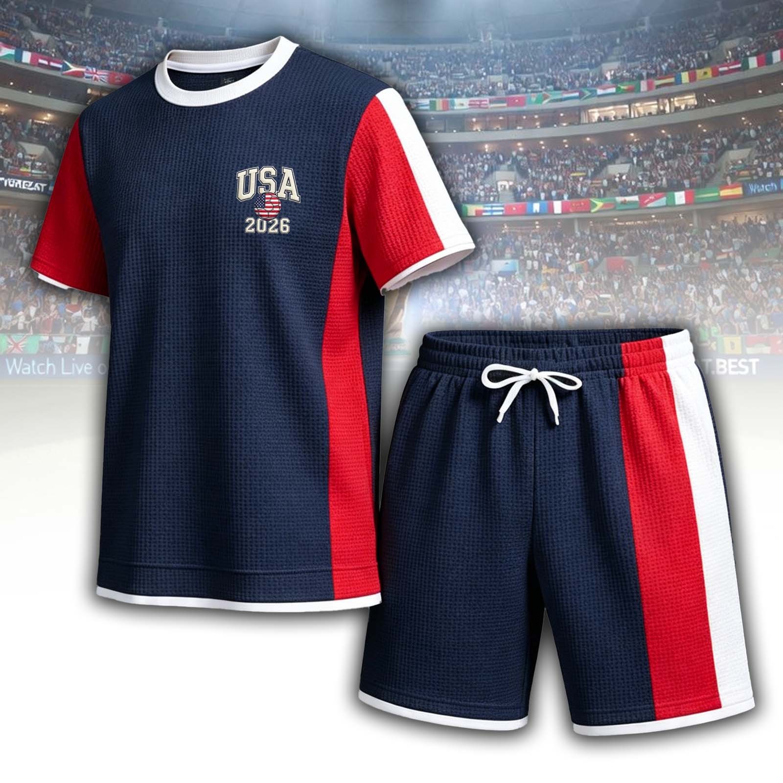 USA 2026 Color Block Letter Set