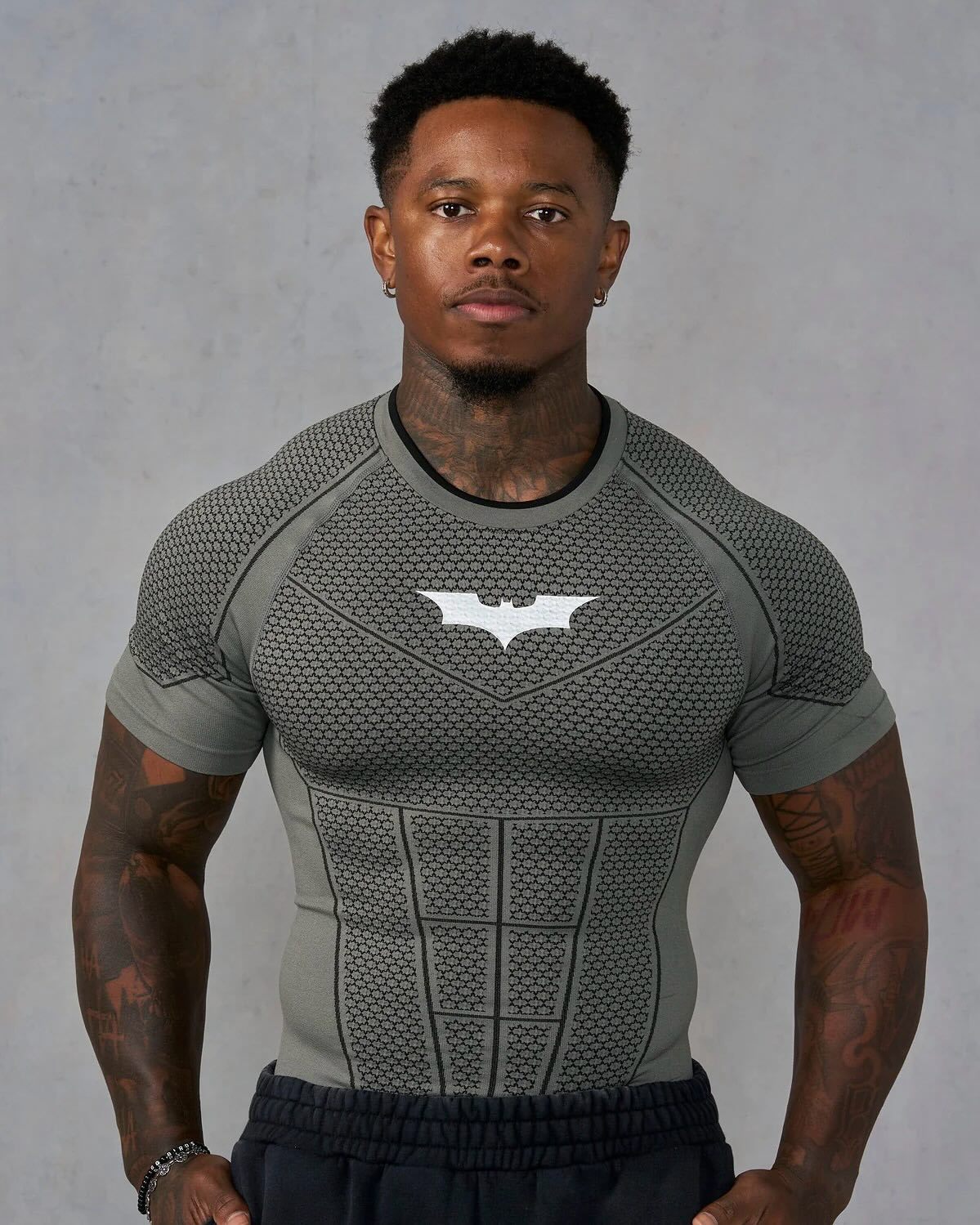 Batman Men's Fitness Short-Sleeve T-Shirt, High-Elasticity Fit