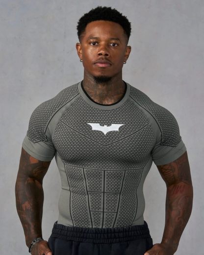 Batman Men's Fitness Short-Sleeve T-Shirt, High-Elasticity Fit