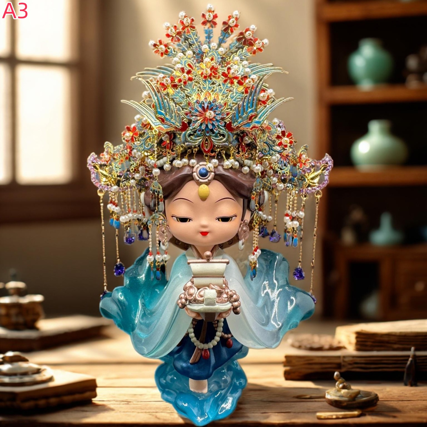 🔥【Mazu Figurine 💎 Gemstone Phoenix Crown】Exclusive Original Design Online