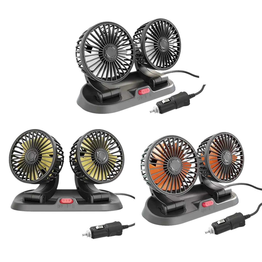 LONG NECK FOLDABLE DOUBLE HEADED FAN - 360 ROTATION