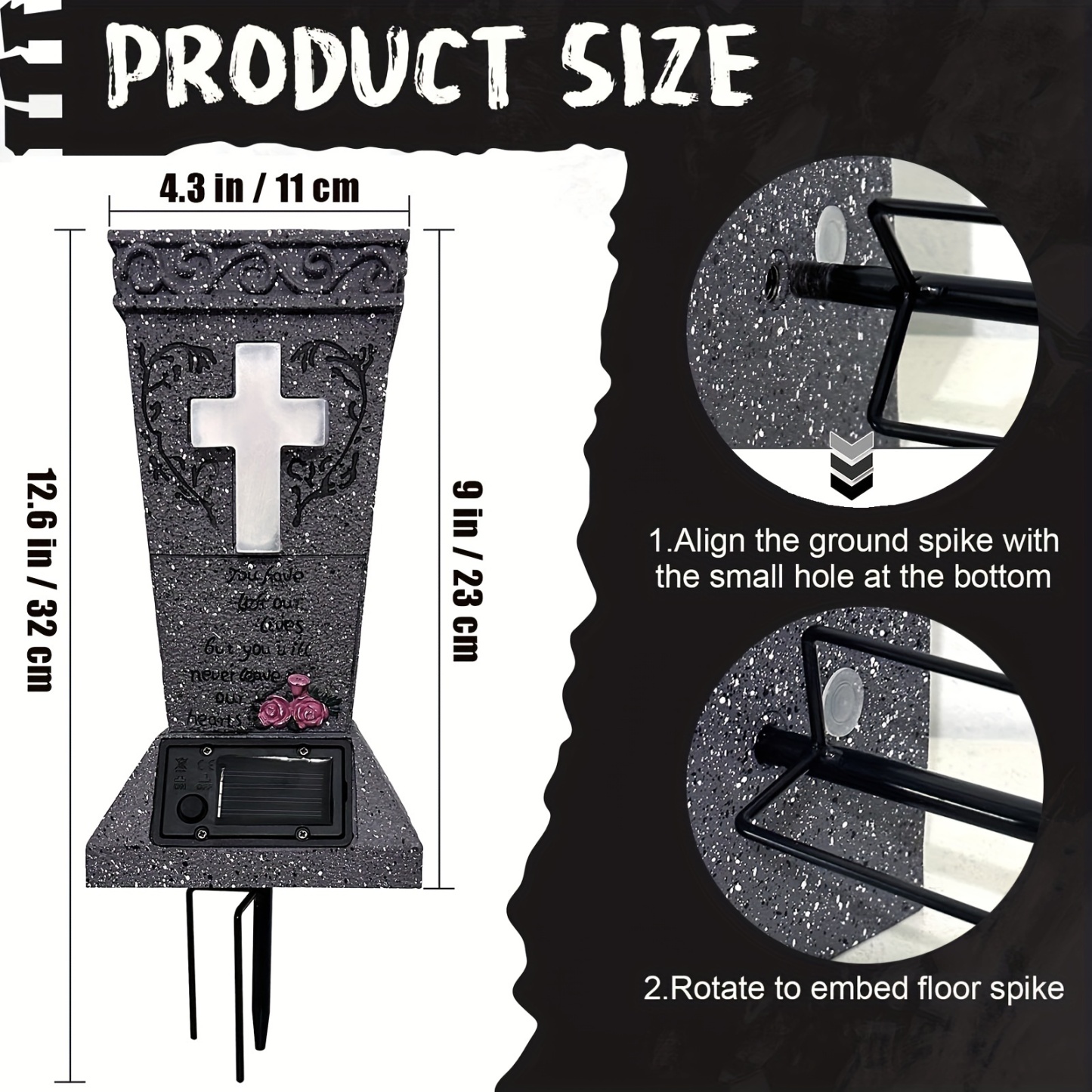 Solar-Powered Cemetery Vase with LED Light