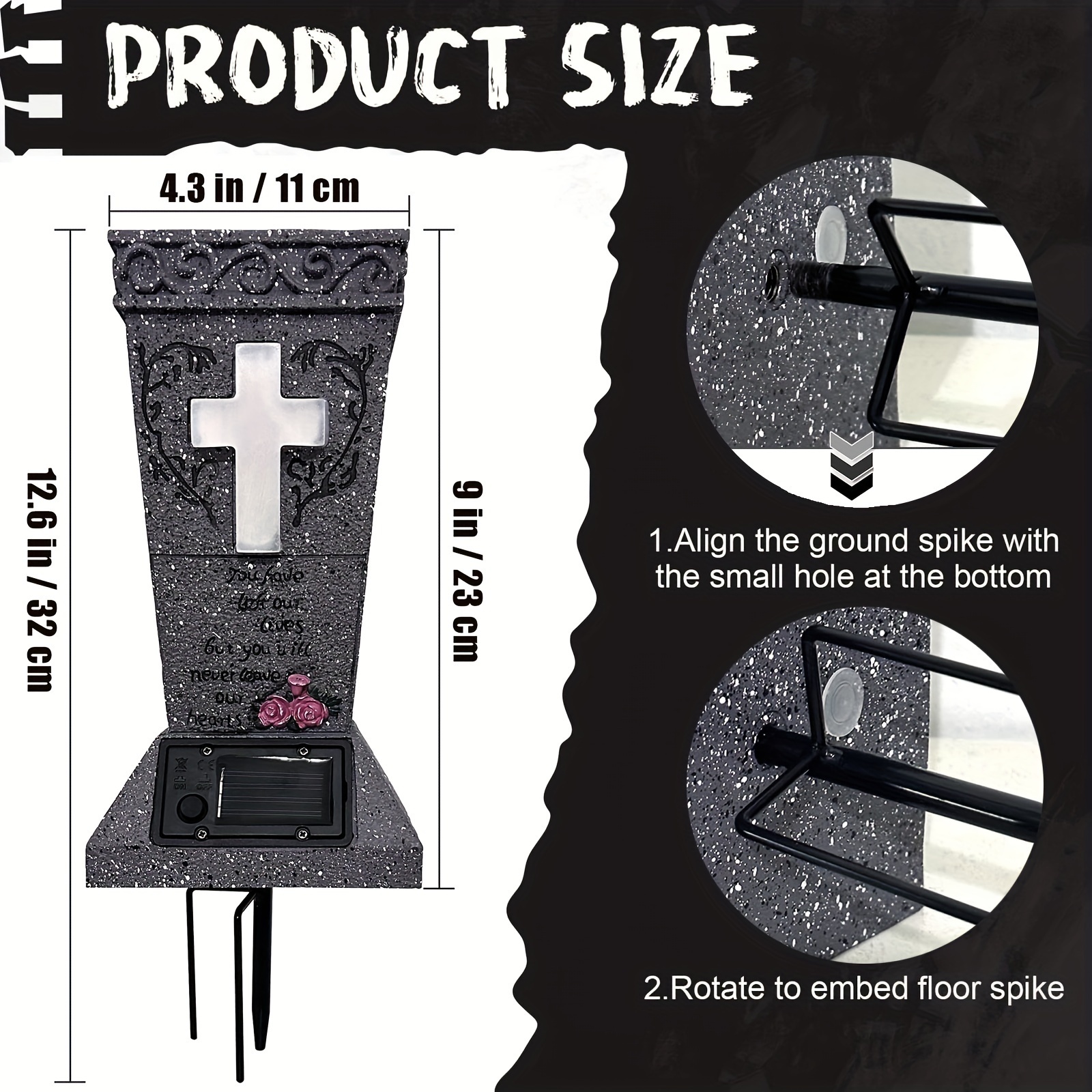 Solar-Powered Cemetery Vase with LED Light