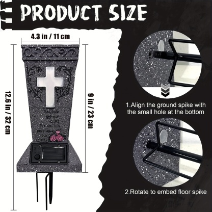 Solar-Powered Cemetery Vase with LED Light