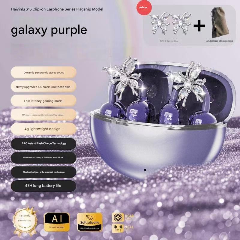 Butterfly earrings + AI smart Bluetooth earphones