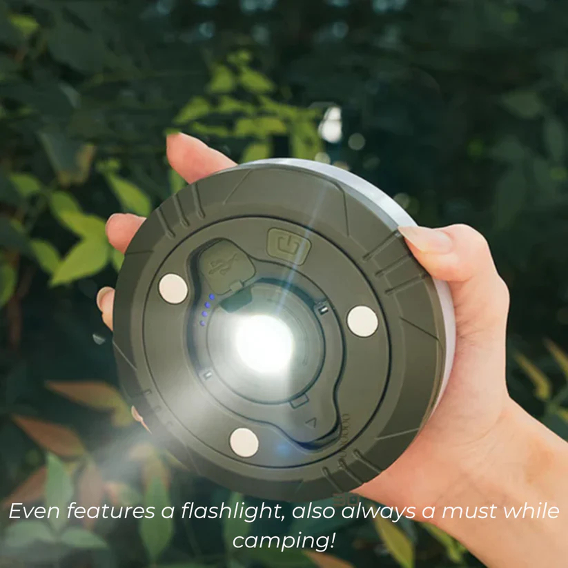 Camping lamp: Light, flashlightand Powerbank all in one!