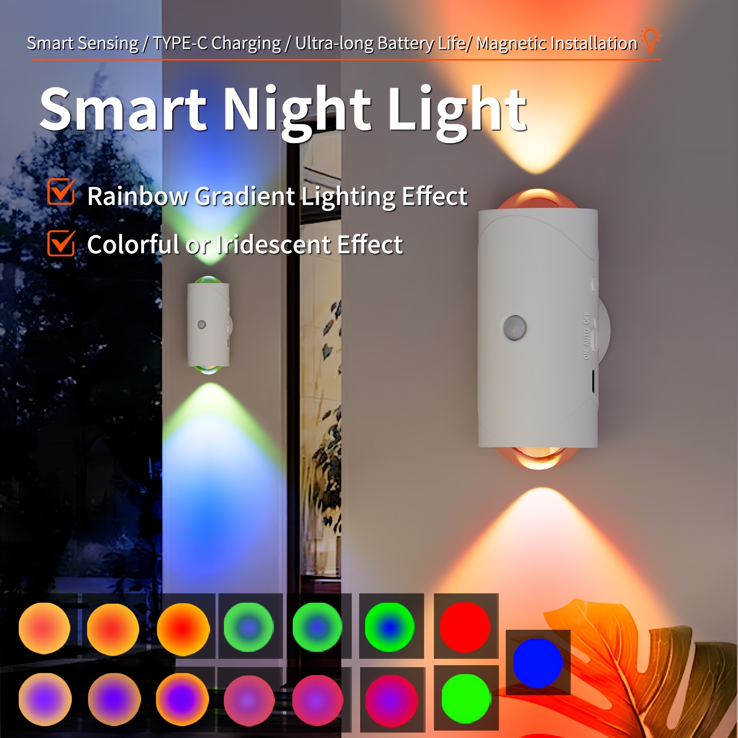 Smart wall-mounted atmosphere light