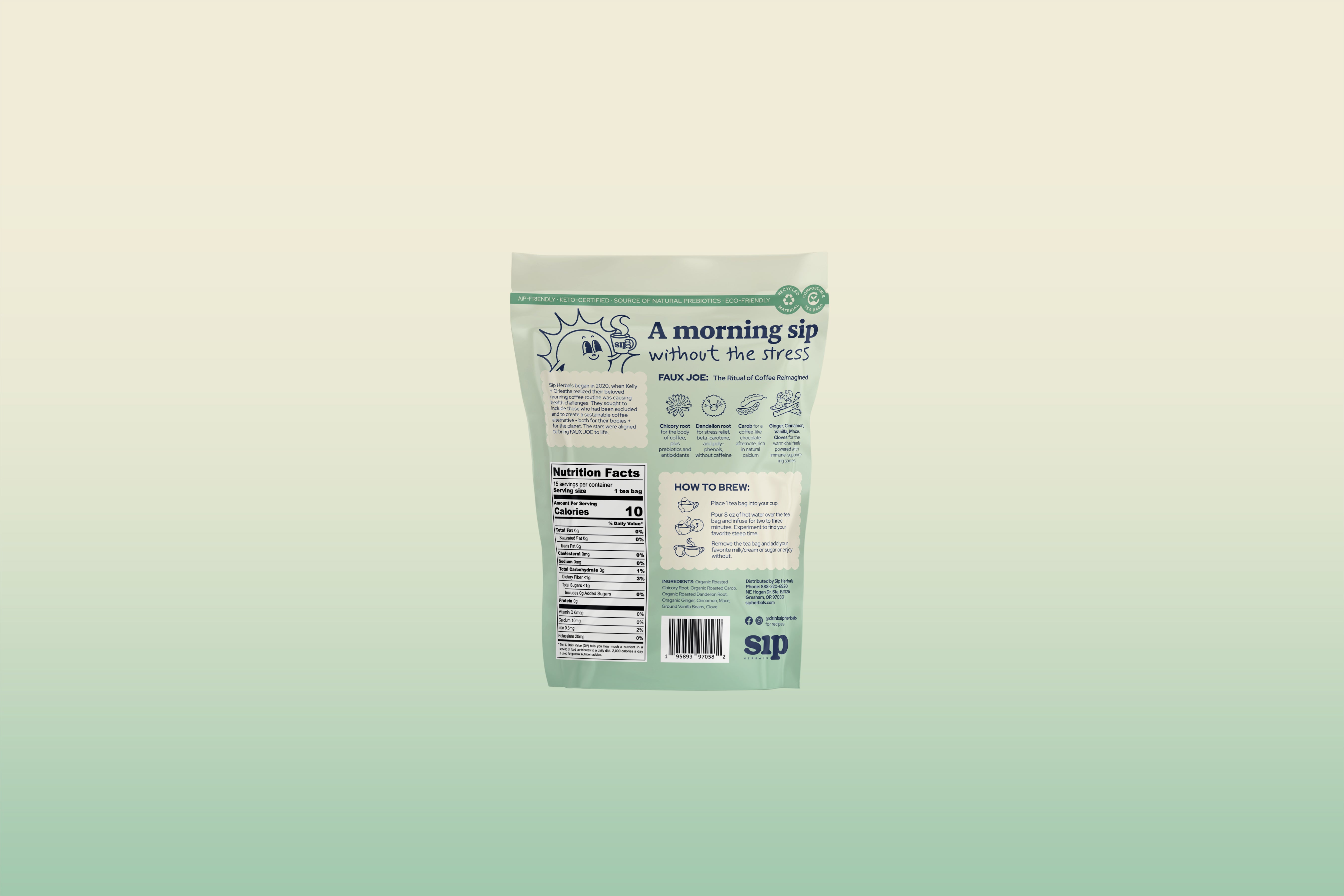 Dirty Chai Superfood Coffee Alternative Plastic-Free Tea Bags (15 ct)