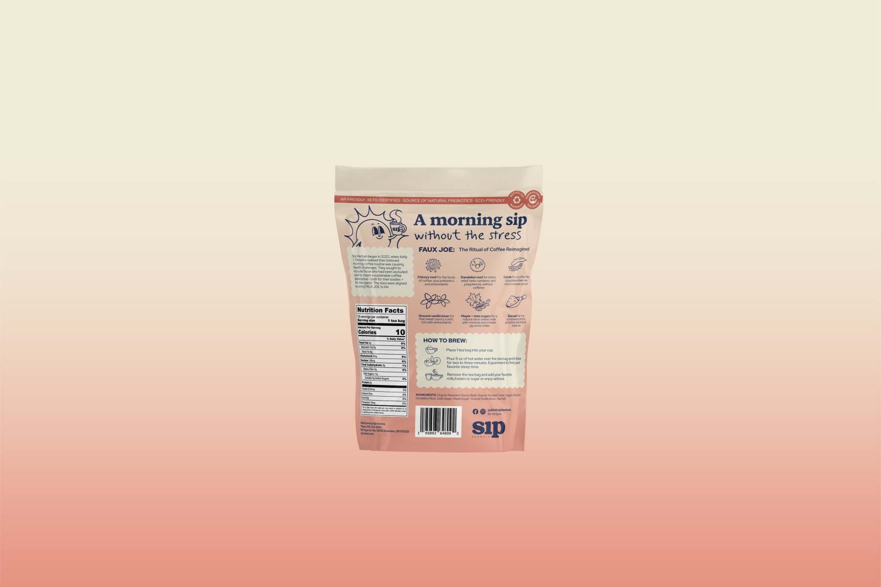 Salted Maple Blondie Superfood Coffee Alternative Plastic-Free Tea Bags (15 ct)