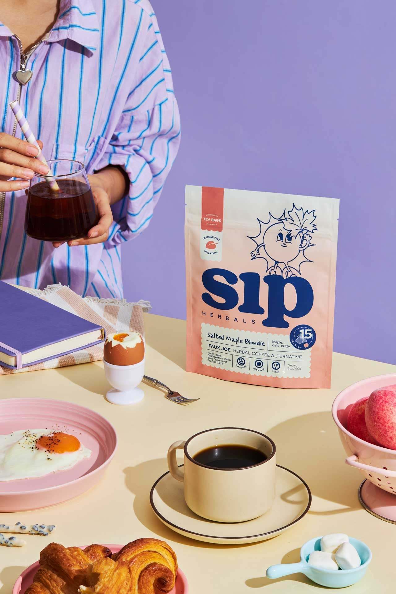 Salted Maple Blondie Superfood Coffee Alternative Plastic-Free Tea Bags (15 ct)