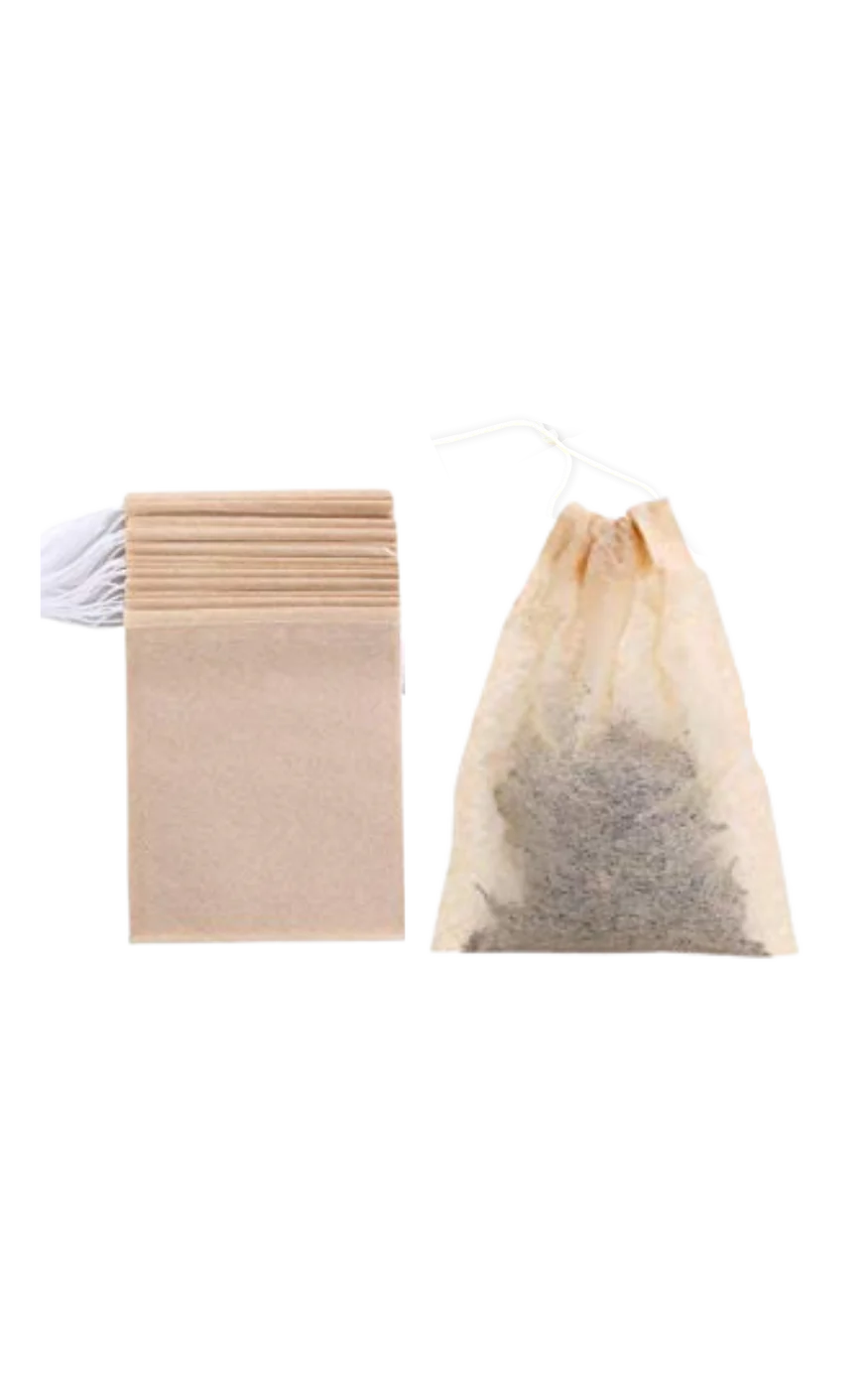 20 Unbleached Tea Filter Bags for Loose Leaf Tea, Biodegradable and Compostable Tea Bags Empty
