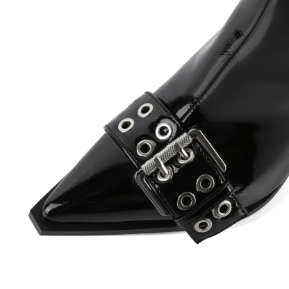 SAMMITOP 3.5" Fashion Women’s Short Boots with Metal Eyelets and Buckle