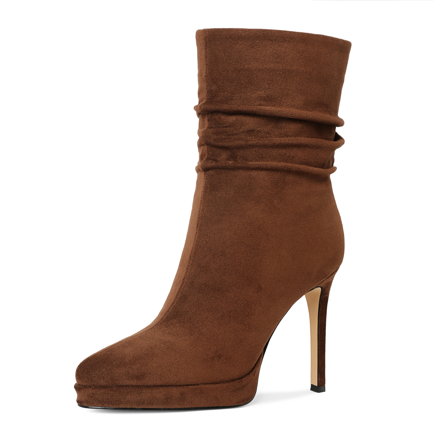 Sammitop Women's Suede Platform Ankle Boots, 4.3 Inch Stiletto Heel