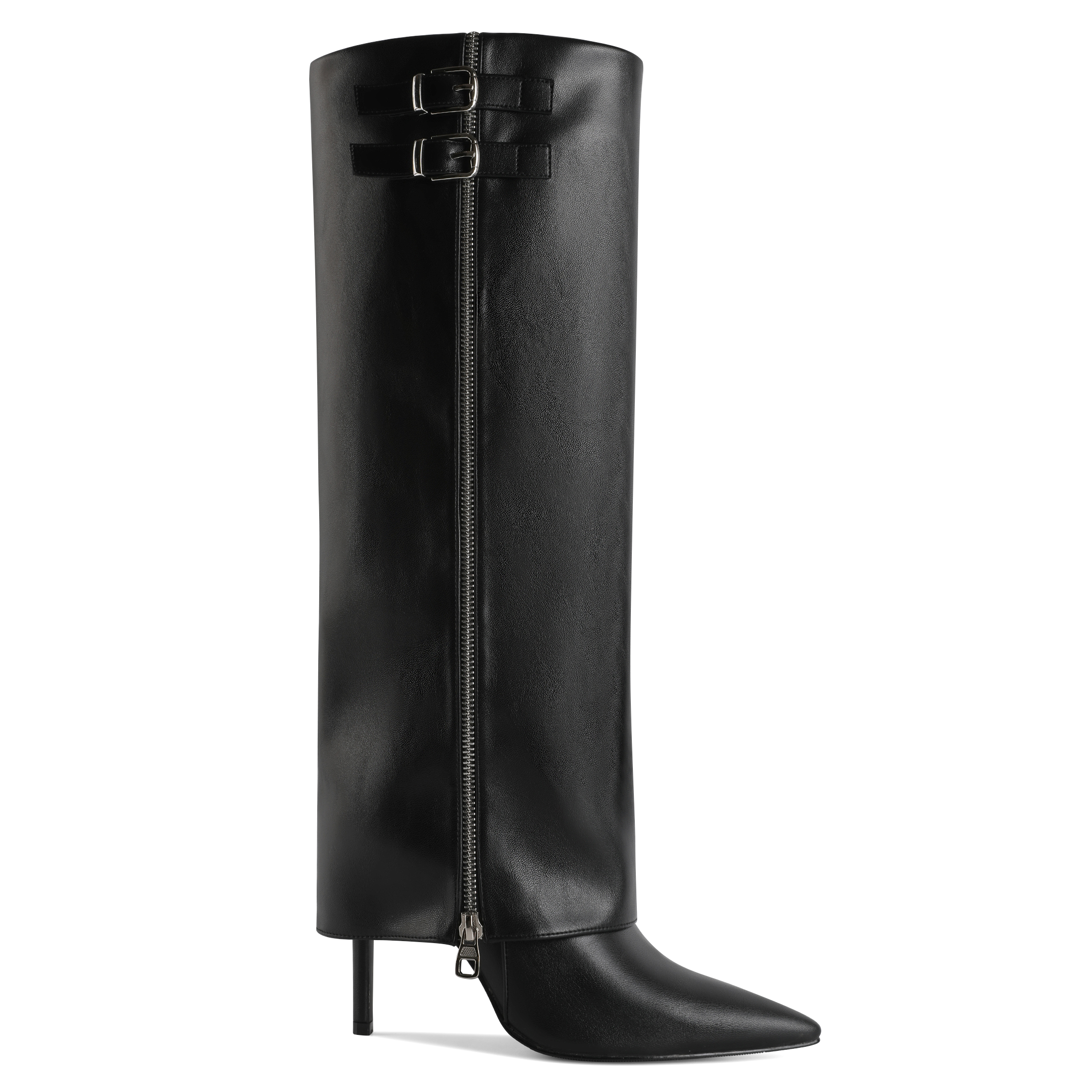 SAMMITOP 3.5 Inch Fold Over Knee High Boots