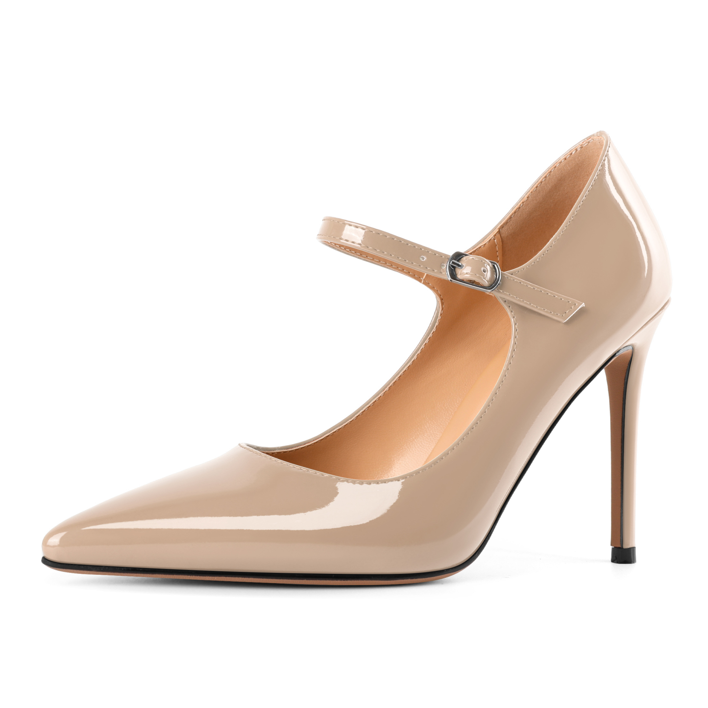 SAMMITOP 4" Mary Jane High Heel Pumps with Ankle Strap