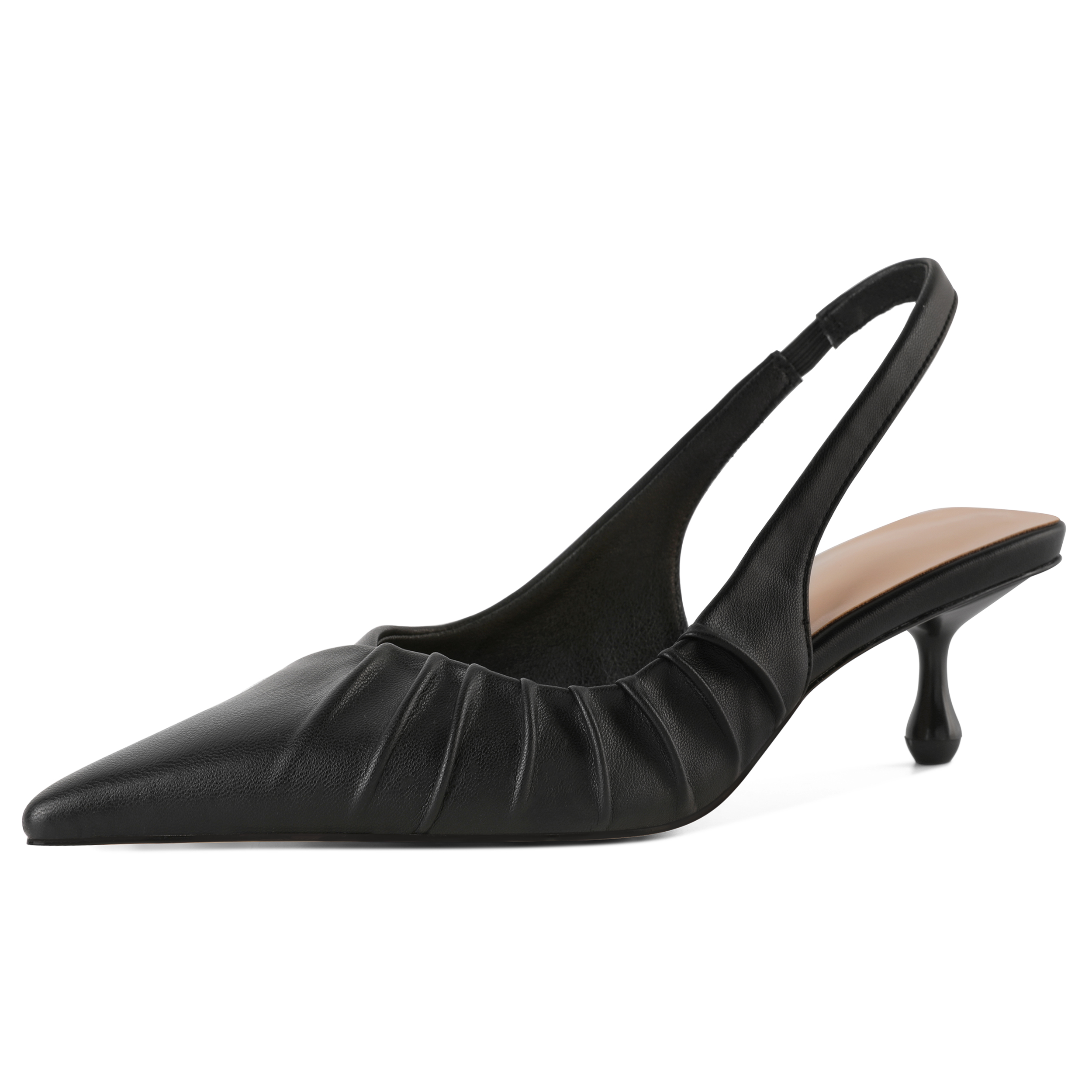 SAMMITOP Black 2-inch slingback kitten heels, pointed toe pumps for women size 5–13