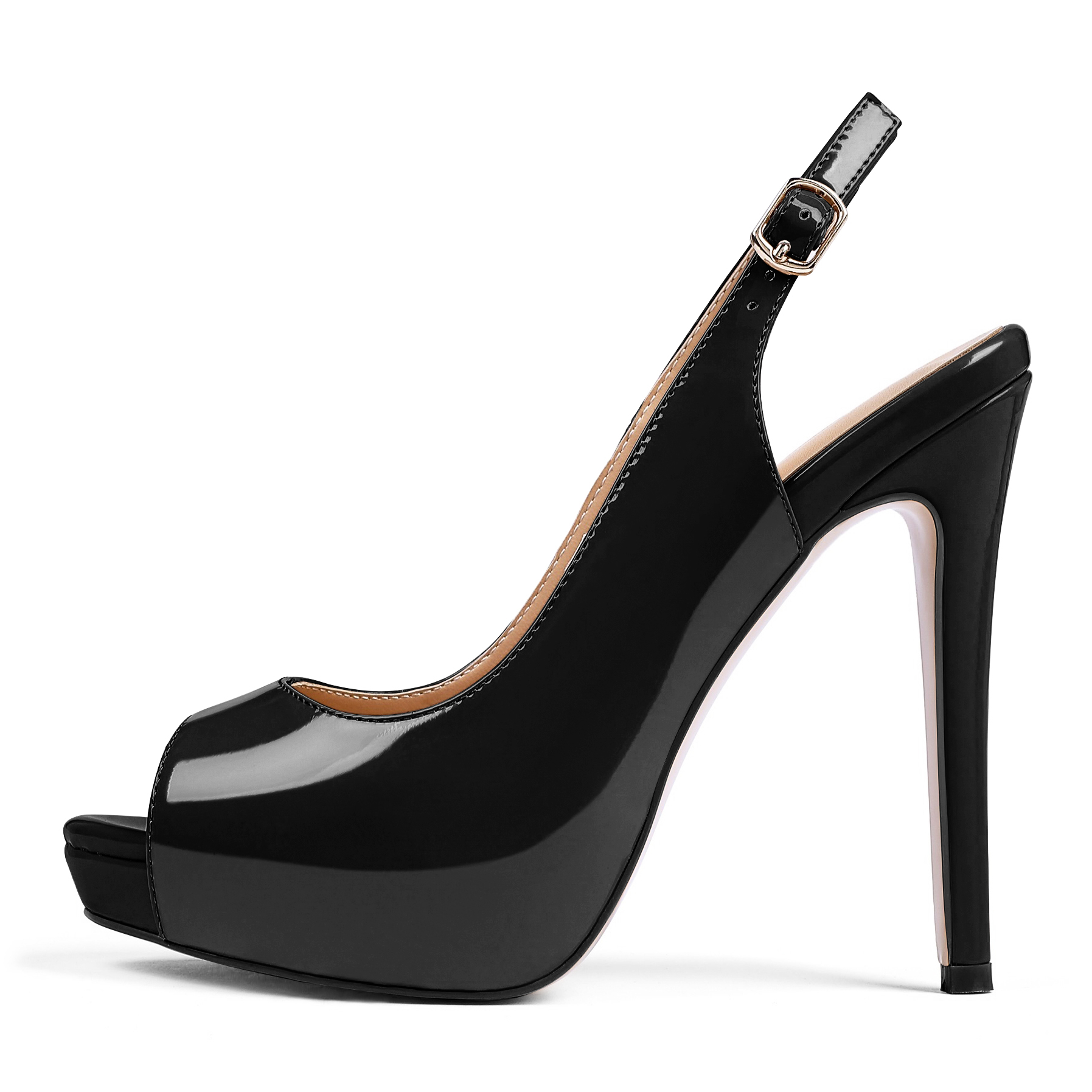 SAMMITOP Women's Peep Toe High Heel Slingback Pumps Platform Party Dress Shoes