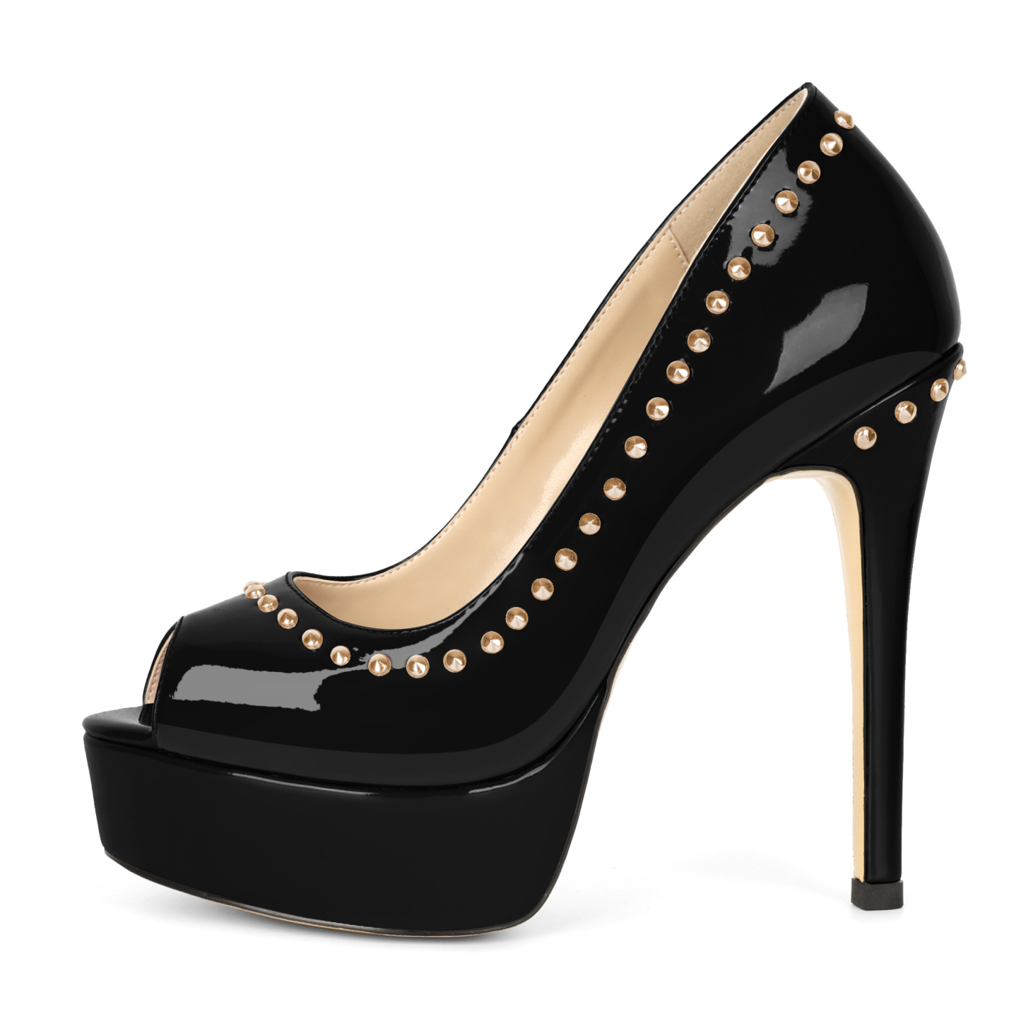 SAMMITOP 4.7 Inch Side profile showing heel height, platform thickness, and rivet layout