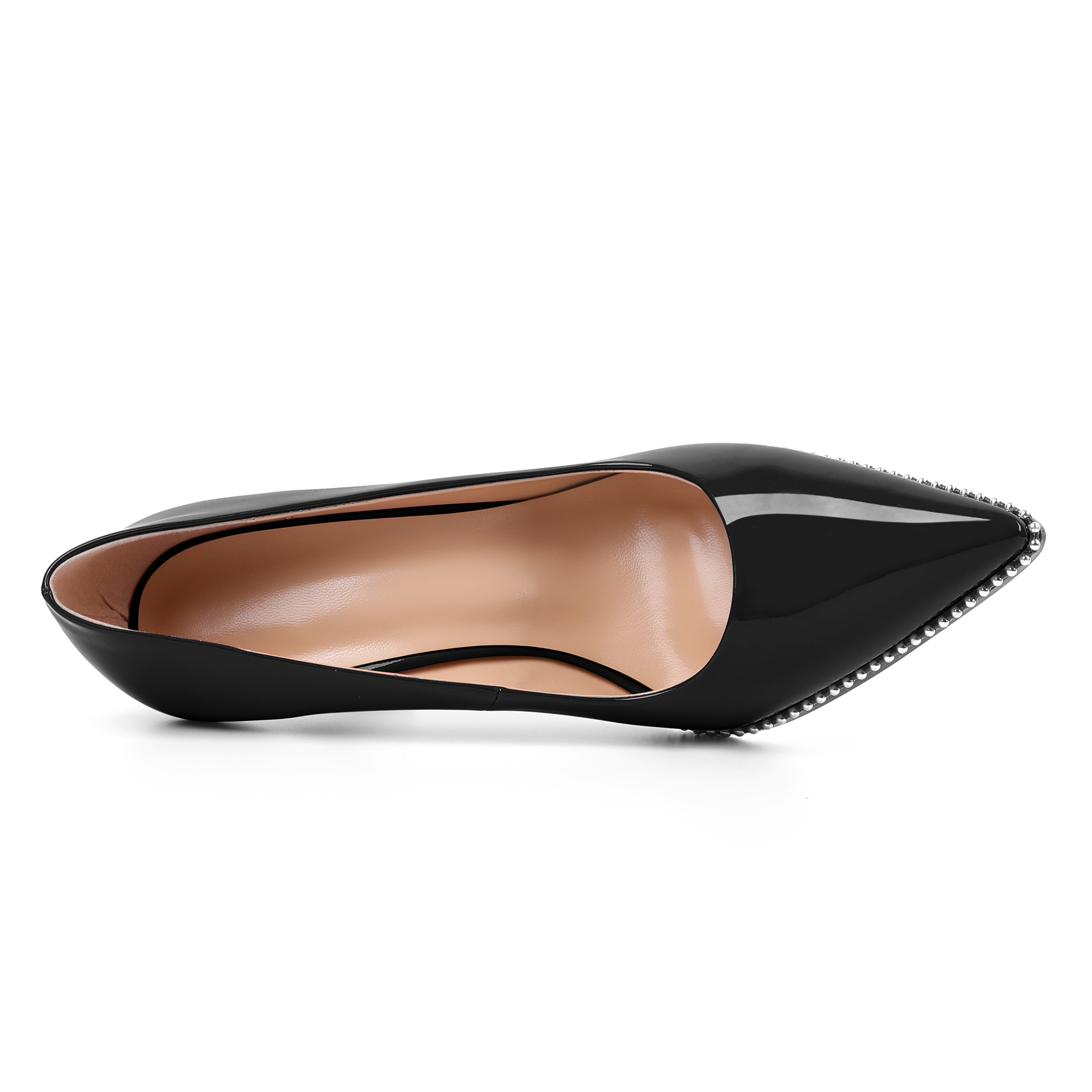 Top-down view showing pointed toe silhouette and insole