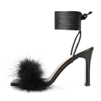 A close-up of the shoe's entire side, highlighting the thickness and stability of the heel.