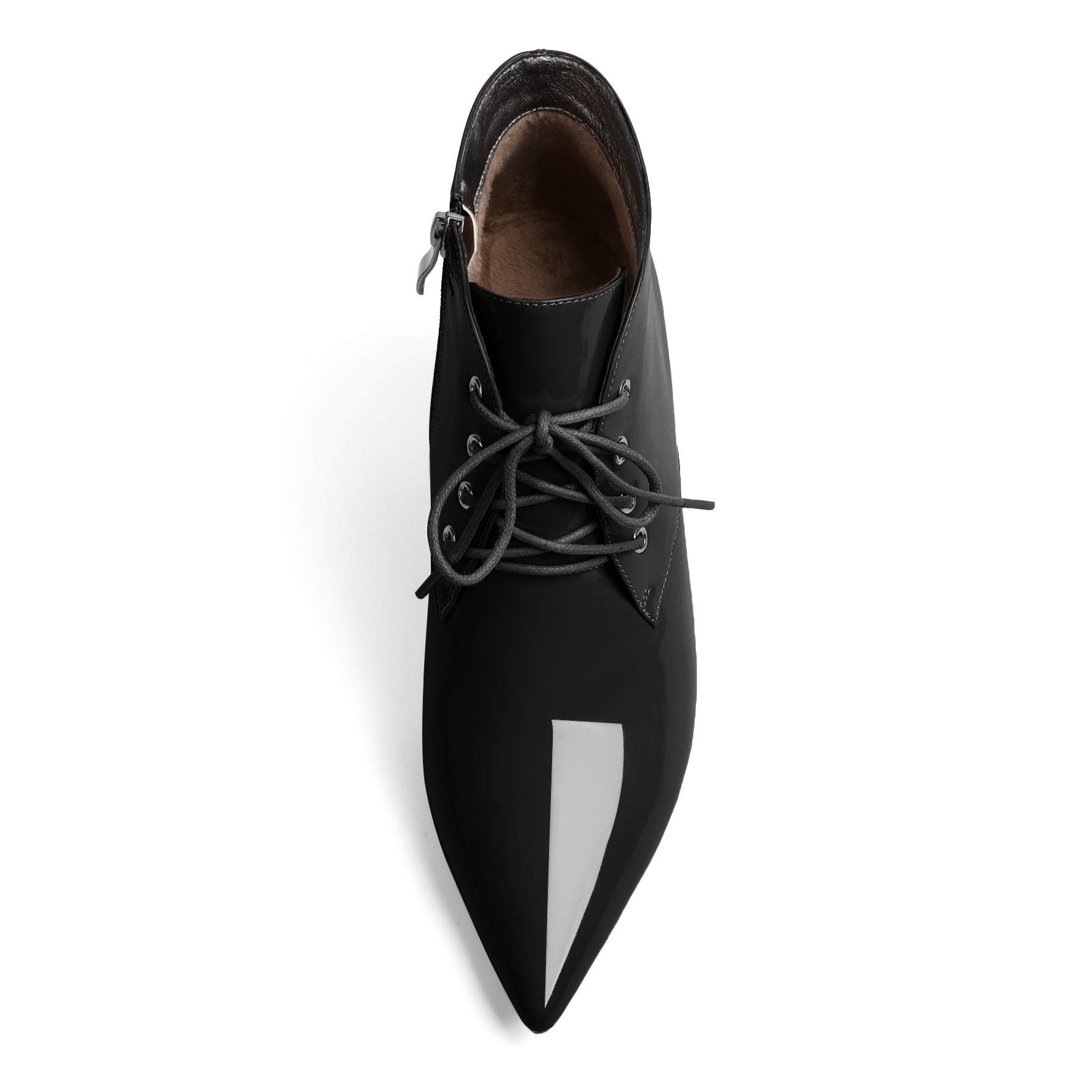 Front view of SAMMITOP lace-up ankle boots showing toe shape and lace detail