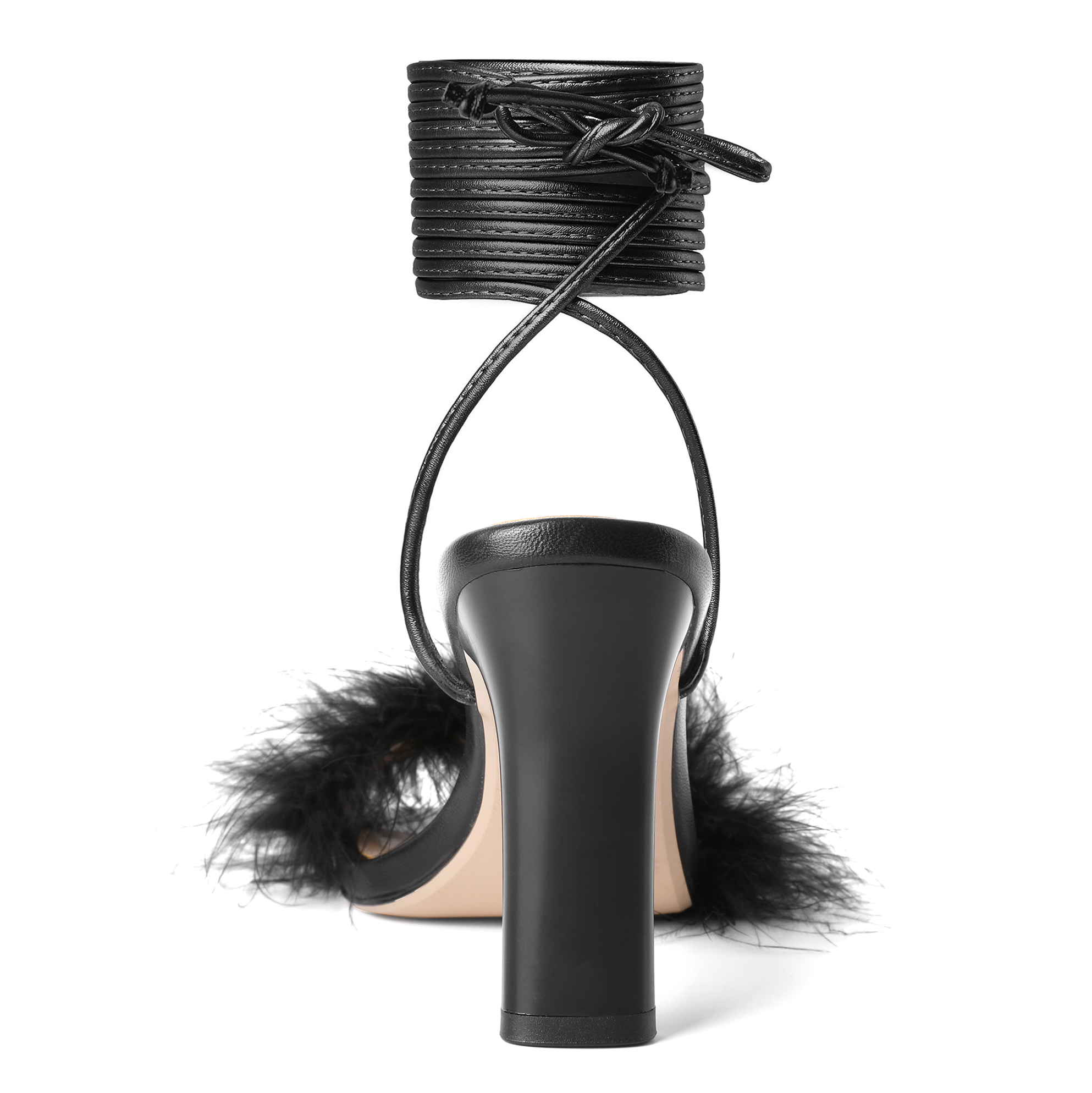 Details on the sole and bottom of the heel, showing the material and workmanship.