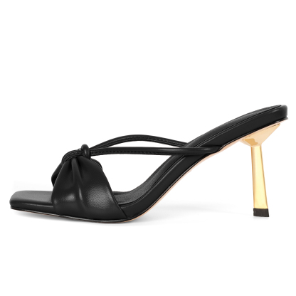 Side view of SAMMITOP bow mule showing heel height and profile