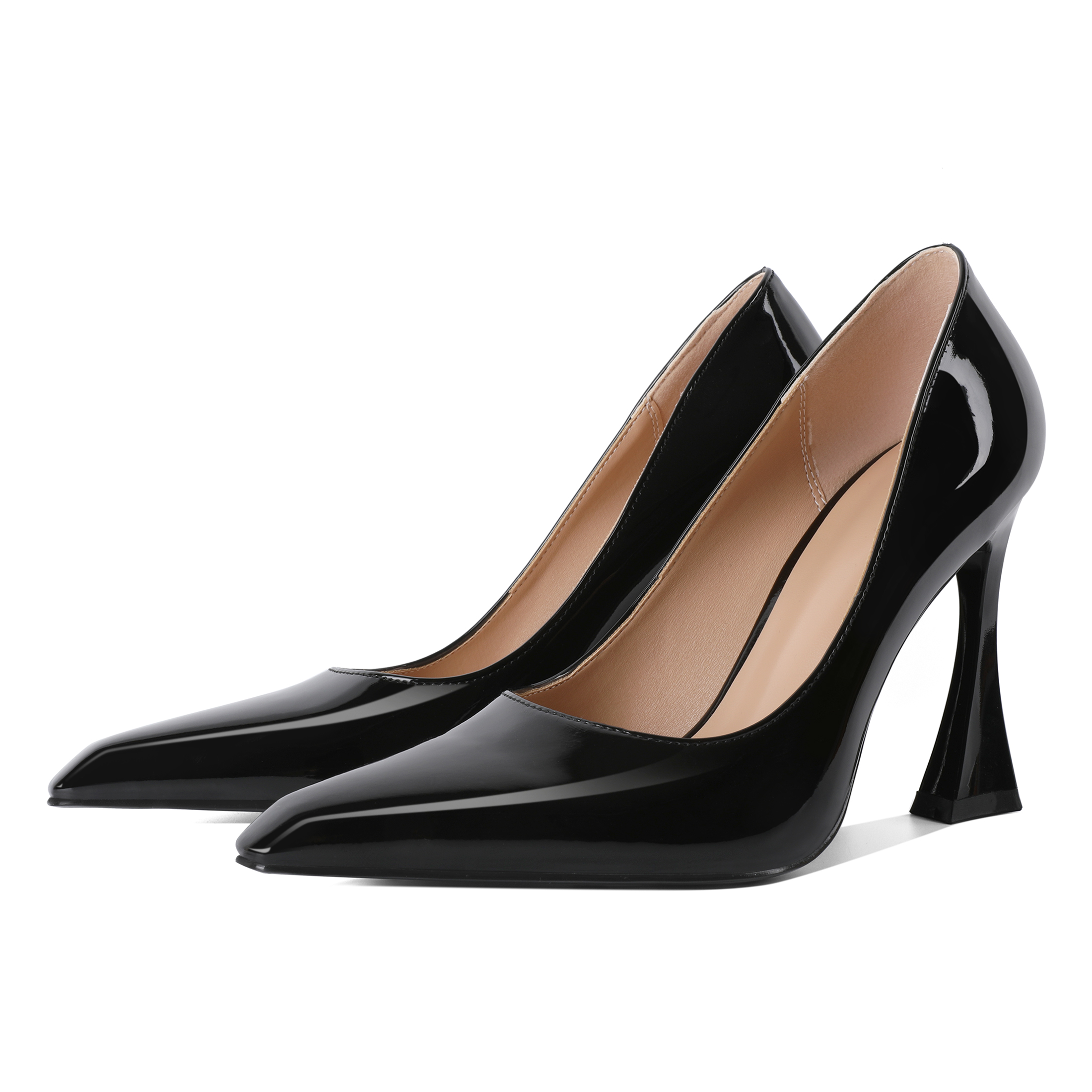  Side view of SAMMITOP 4 Inch Slip-on Pointed Toe Stilettos Pumps