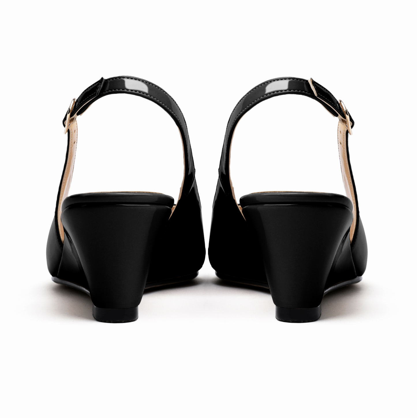 SAMMITOP Peep Toe Wedge Sandals Low Heel Pumps Open Toe Heeled Sandals Shoes