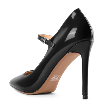 SAMMITOP 4" Mary Jane High Heel Pumps with Ankle Strap