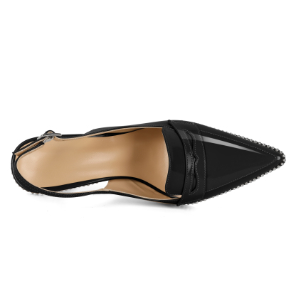 Interior padded insole for comfort in stiletto high heels