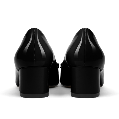 Back view of the heel showing structure and stitching